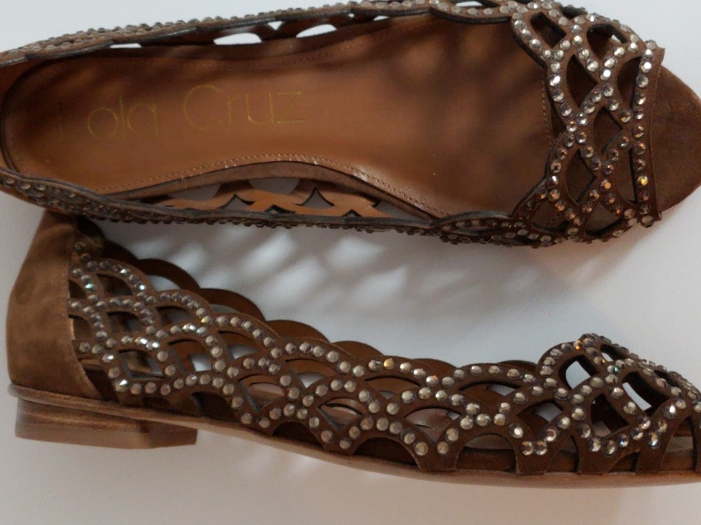 Lola Cruz Rhinestone Flats